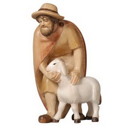 Shepherd with sheep: wood...