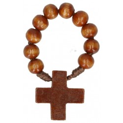 Rosary on cord  Natural Wood
