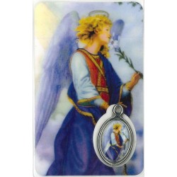 Card with prayer and medal...