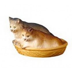 Cats In Cart  : Wood carved...
