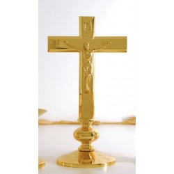 Croix d'autel dorée-H 28 Cm
