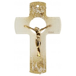 Wall cross white and gold +...