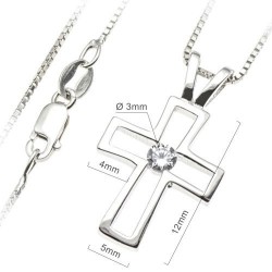 Cross 12mm silver with...