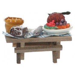 Table With Sausages 6 X 4 Cm