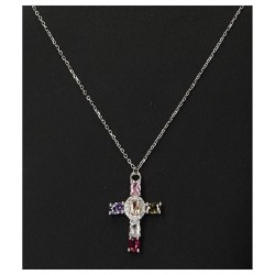 Cross in rhodium silver and...