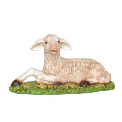 Lamb seated in resin 23 cm