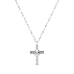 Necklace in silver with cross