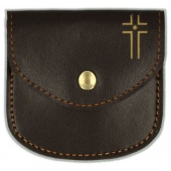 rosary case  brown leather...
