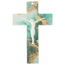 Croix Murale en verre 16 cm...