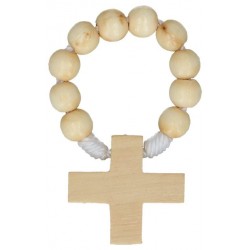 Rosary on cord  Wood Beige
