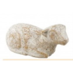 Mouton couché - 4 cm - Blanc
