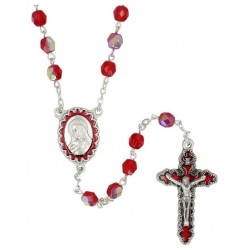 Saint Rita Rosary Red cristal