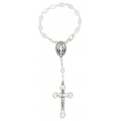 Rosary / car Imit pearl  White