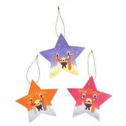 Set 3 Stars Sainte Family 9 cm