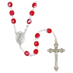 Saint Rita Rosary Red glass...