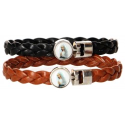 Armband gevlochten bruin /...