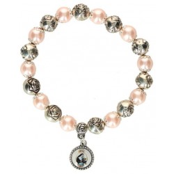 Armband op elastiek Roze...