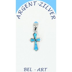 Opal silver cross 15 X 10 Mm