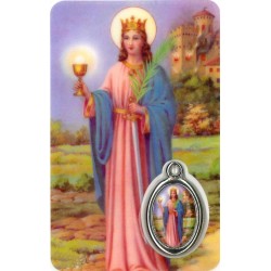 Card with prayer and medal...