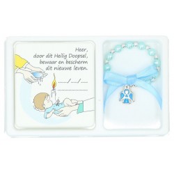 Set armband blauw op elast...