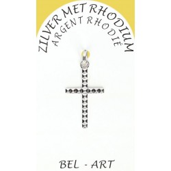 Kruisje Zilver + Rhodium-...