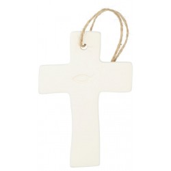Cross in white porcelain...