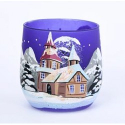 Kerst theelichthouder blauw...