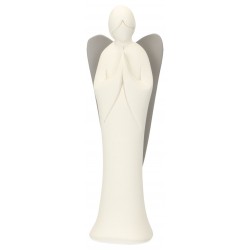 Engel wit en grijs 16 cm