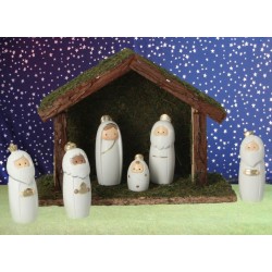 Crèche de Noël : cabane + 6...