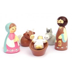 Blauw-roze Maria Kerstgroep...