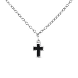 Rhodium-plated silver chain...