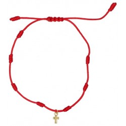 7-knot bracelet on red...