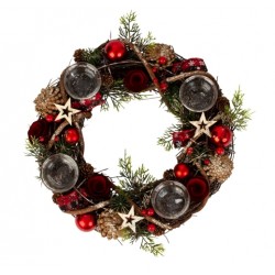 Adventskrans Rood decoratie...