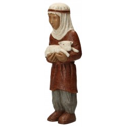 Herder met lam - 21 cm -bruin