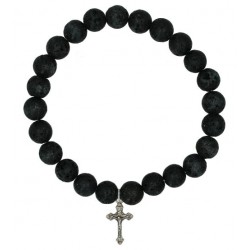 Armband / elastiek Lavasteen