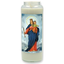 Noveenkaars in glas / wit /...