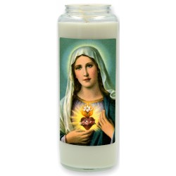 Noveenkaars in glas / wit /...