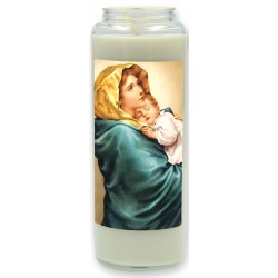 Noveenkaars in glas / wit /...