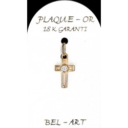 Cross Plated Gold 13 x 9 mm