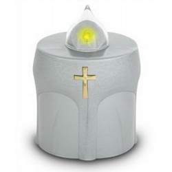 Lampe de cimetière argentée...