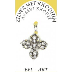 Rhodium Silver Cross...