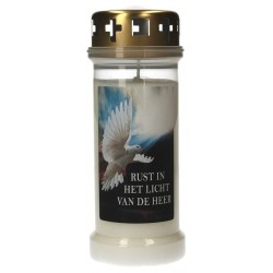 Kaars 6D / KK / wit / Duif...