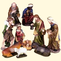 Kerstgroep van 10 figuren -...