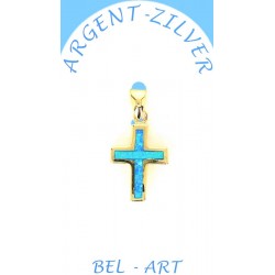 Opal silver cross 15 X 12 Mm