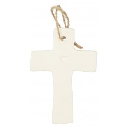 Croix en porcelaine blanche...