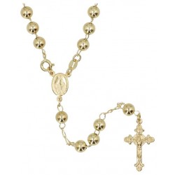 Rosary gold-plated 6 mm