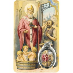 Card with prayer and medal...