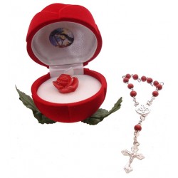 Ecrin rose - Rose rouge +...