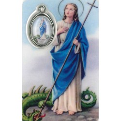 Card with prayer and medal...