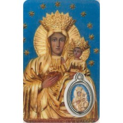 Card with prayer and medal...
